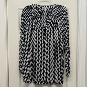 Chaus New York Black and White Blouse
